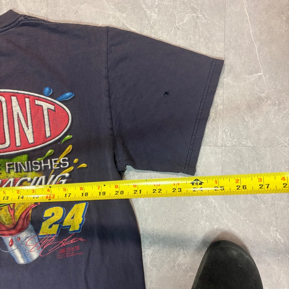 Vintage 2000 NASCAR Jeff Gordon 24 DuPont Racing T-Shirt Mens M Faded Black - Picture 6 of 7
